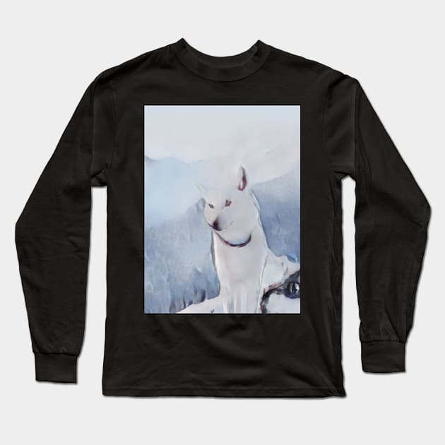 White Wolf Geek Designer Dune Stika Artistic Anime Style Long Sleeve T-Shirt by cornelliusy